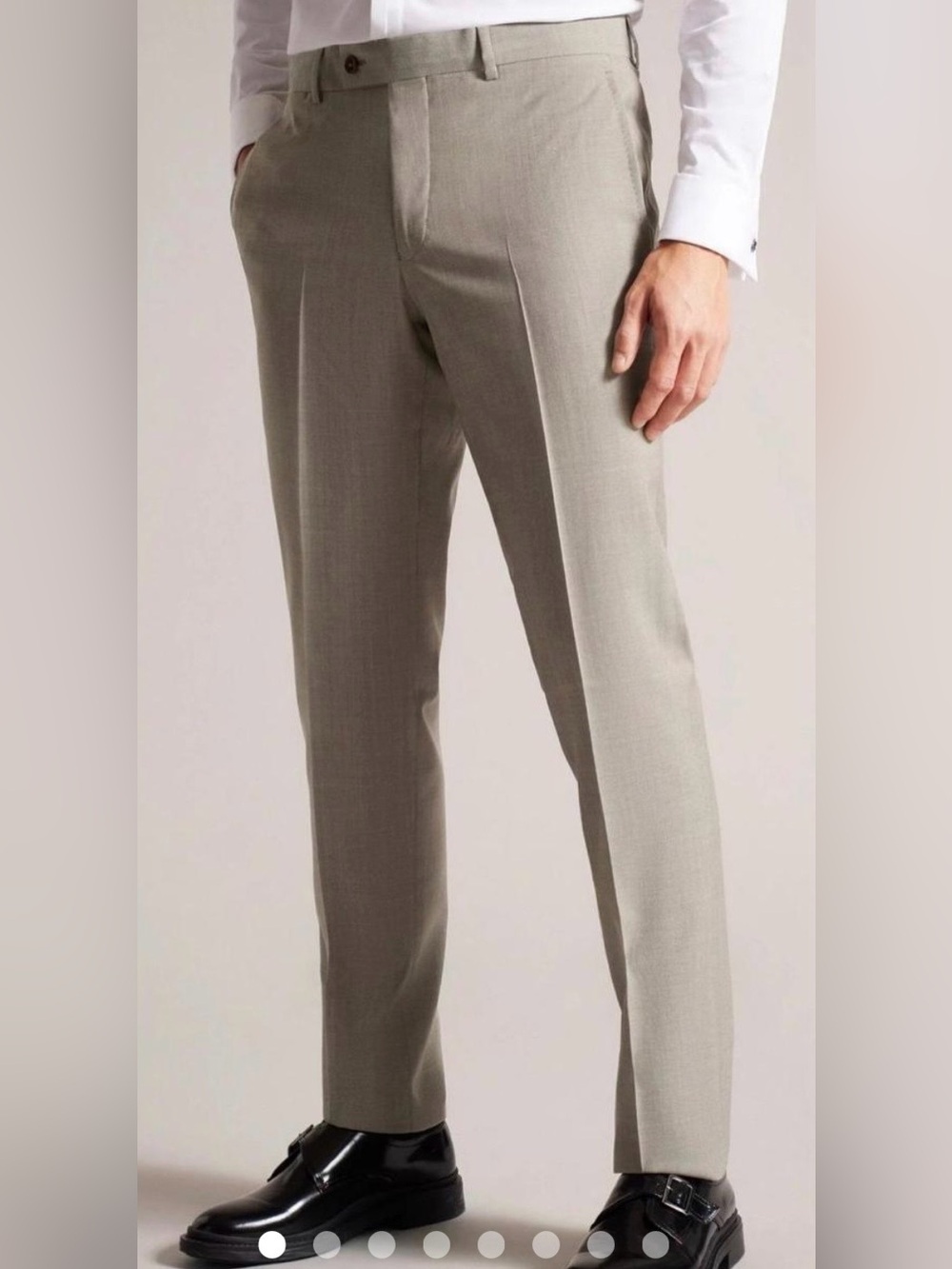 NWOT Ted Baker London Wool Jerome Pant in Heather Tan Size 32 unfinished hem